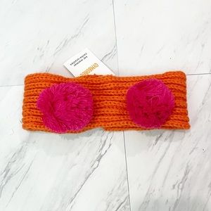 Gymboree Ear Warmer with Pom Poms Orange and Pink NWT One Size